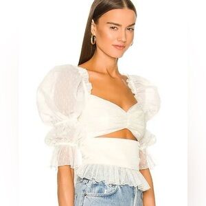 LPA White Puff Sleeve Blouse Romantic Valentine’s Feminine